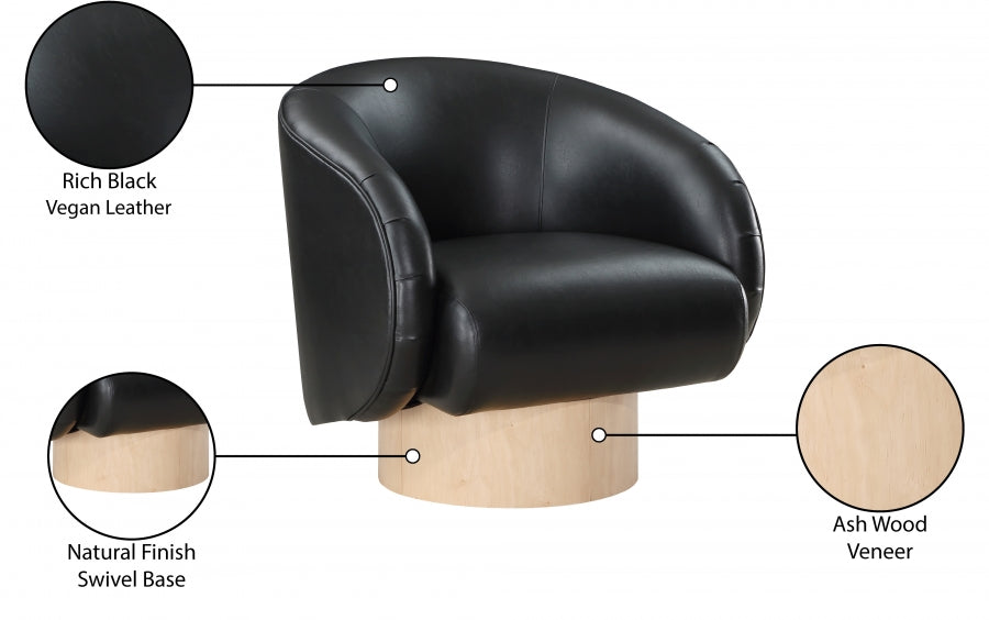 Gibson Vegan Leather Upholstered Swivel Accent Chair
