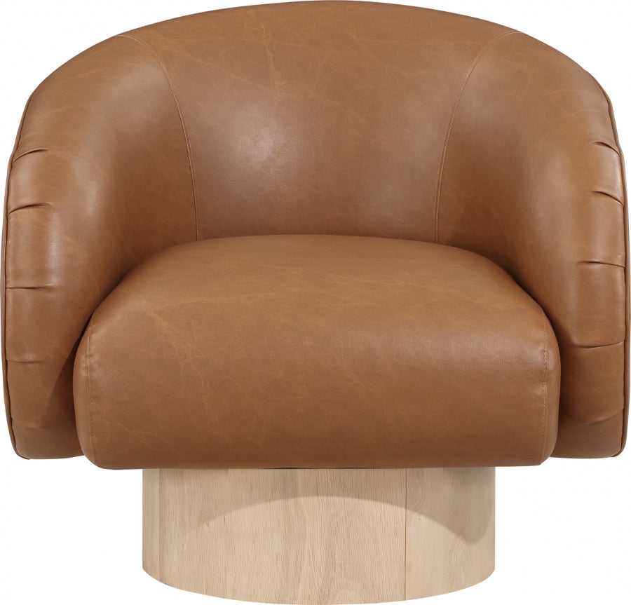 Gibson Vegan Leather Upholstered Swivel Accent Chair