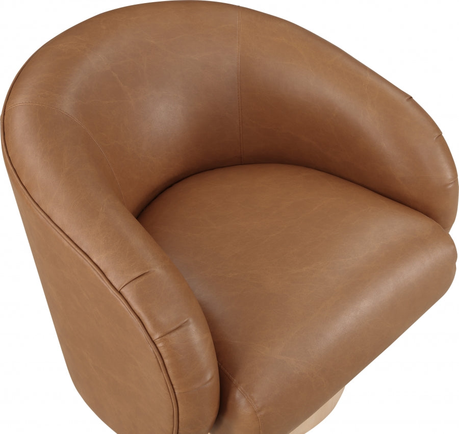 Gibson Vegan Leather Upholstered Swivel Accent Chair