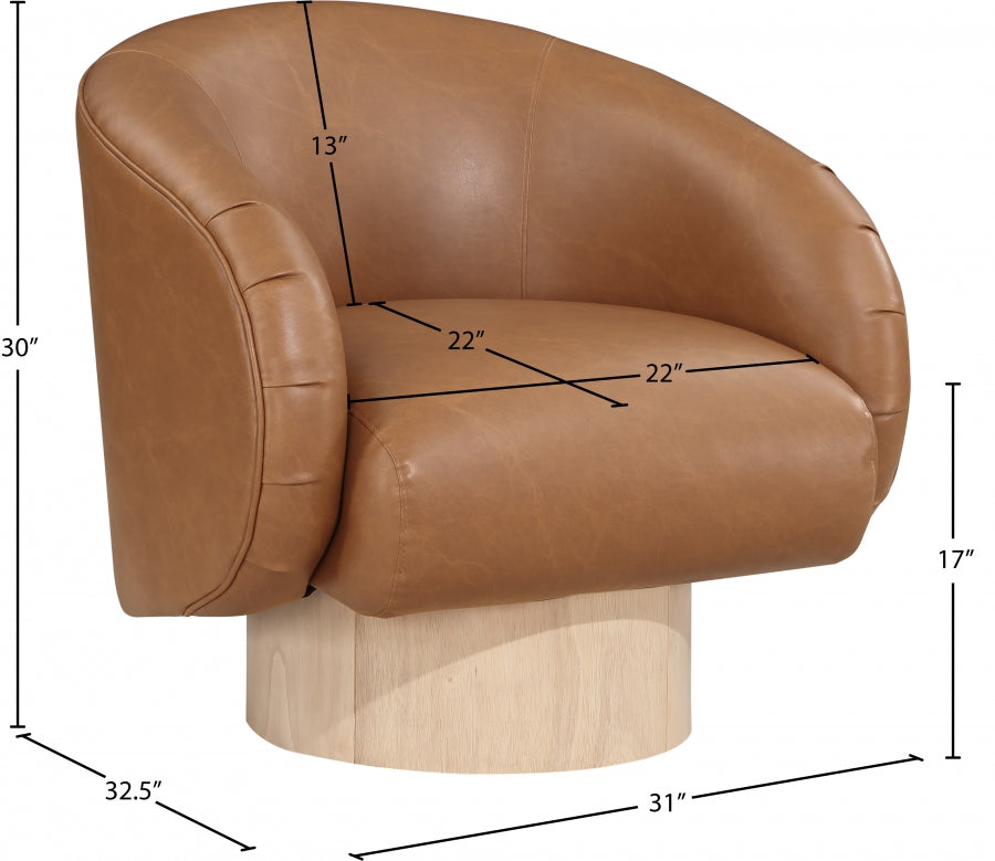 Gibson Vegan Leather Upholstered Swivel Accent Chair