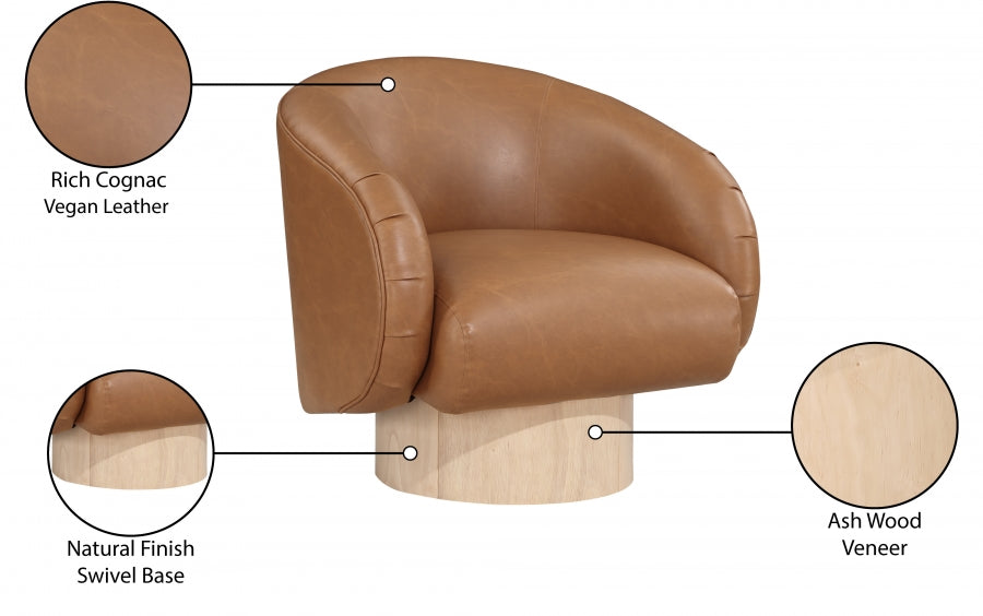 Gibson Vegan Leather Upholstered Swivel Accent Chair