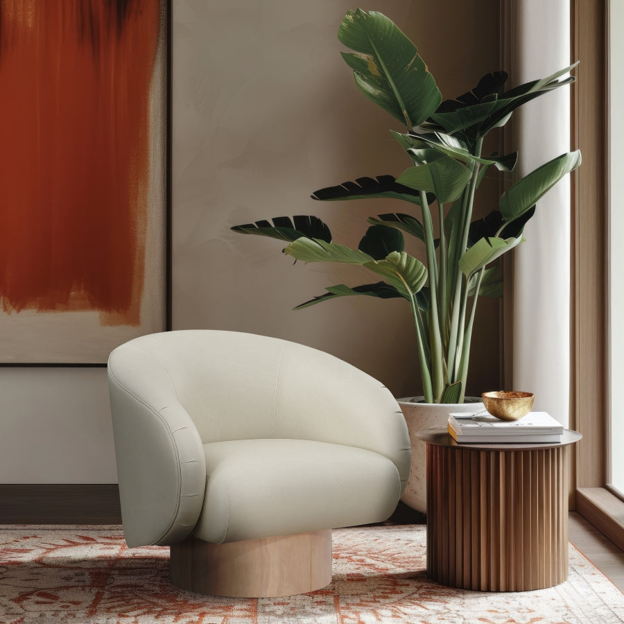 Gibson Vegan Leather Upholstered Swivel Accent Chair