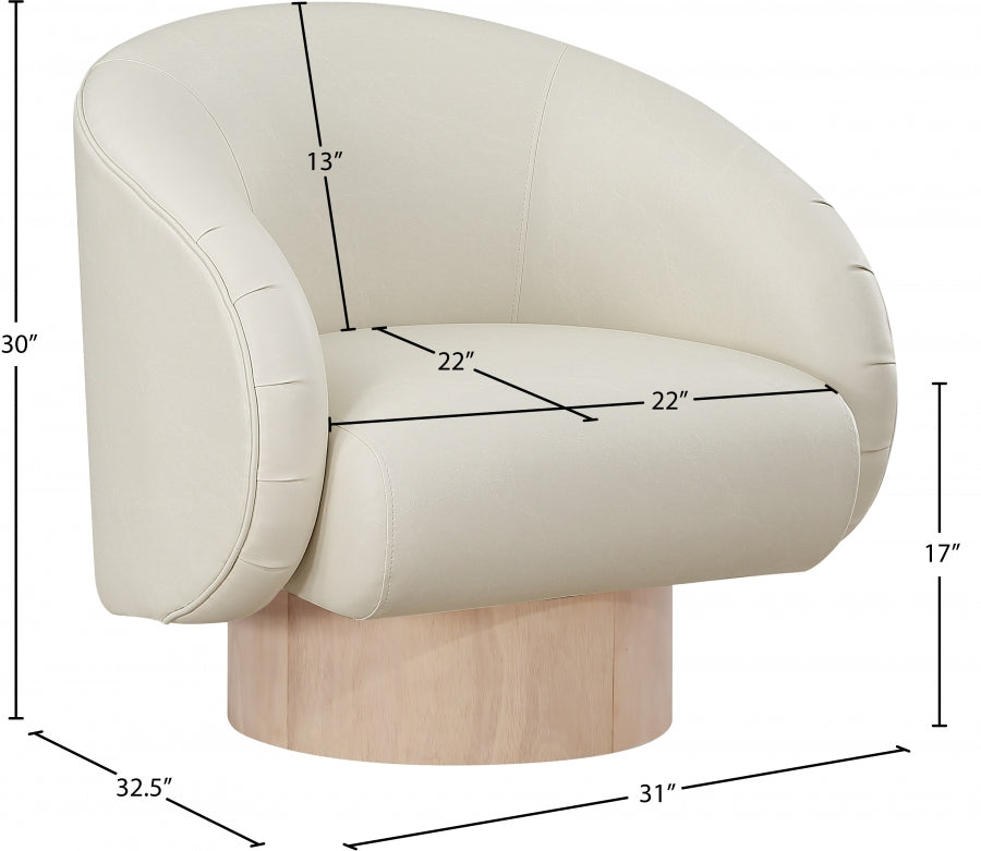 Gibson Vegan Leather Upholstered Swivel Accent Chair