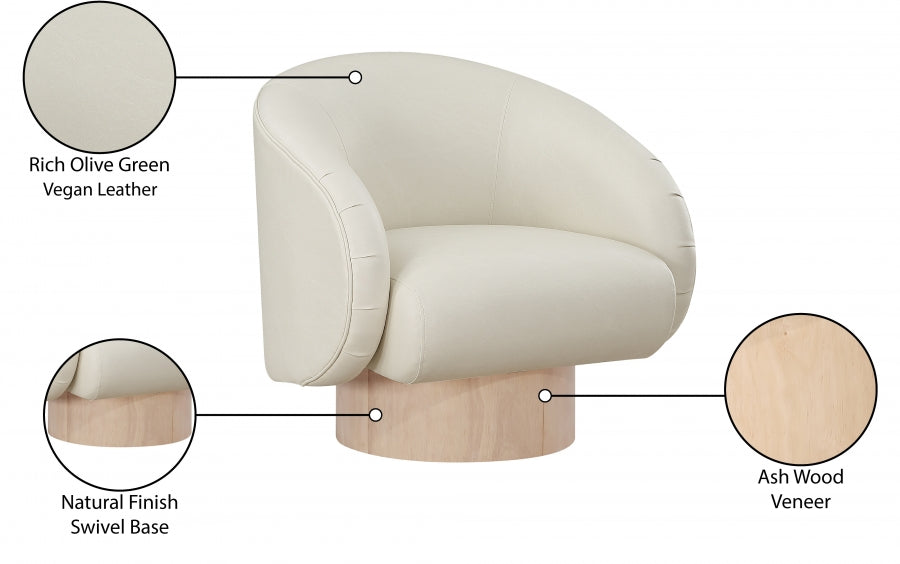 Gibson Vegan Leather Upholstered Swivel Accent Chair