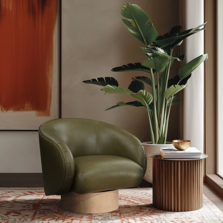Gibson Vegan Leather Upholstered Swivel Accent Chair