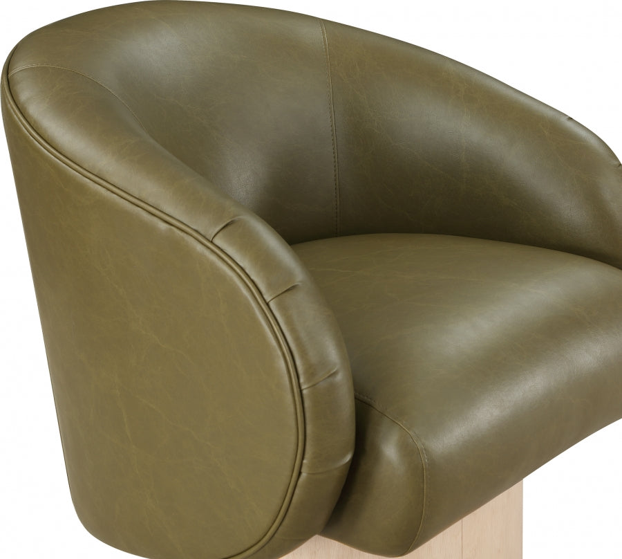 Gibson Vegan Leather Upholstered Swivel Accent Chair