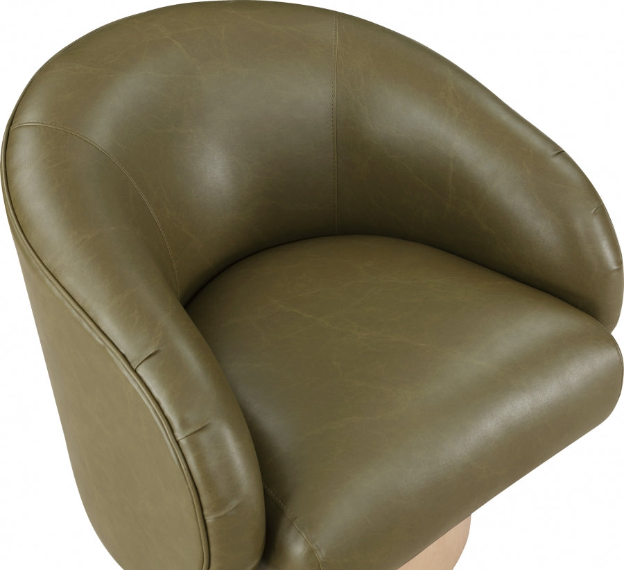 Gibson Vegan Leather Upholstered Swivel Accent Chair