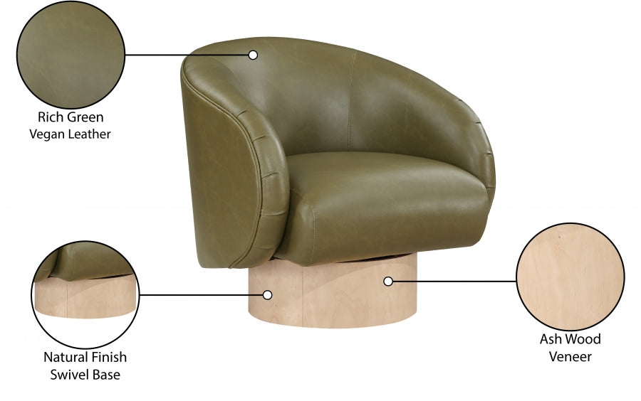 Gibson Vegan Leather Upholstered Swivel Accent Chair
