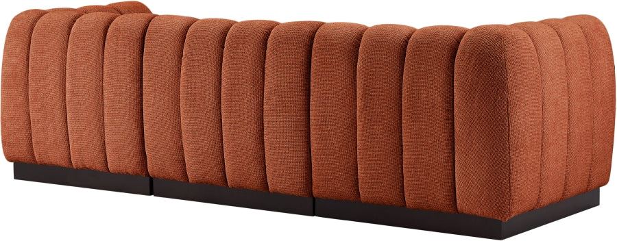 Quinn Chenille Fabric Three-Seater Sofa with Armrest