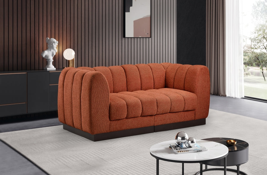 Quinn Chenille Fabric Two-Seater Sofa with Armrest