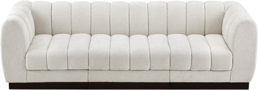 Quinn Chenille Fabric Three-Seater Sofa with Armrest