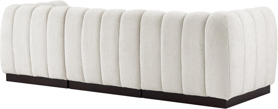 Quinn Chenille Fabric Three-Seater Sofa with Armrest