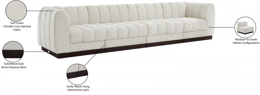 Quinn Chenille Fabric Sofa with Armrest