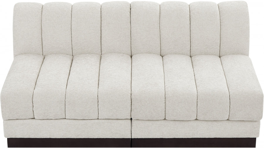 Quinn Chenille Fabric Two-Seather Armless Sofa