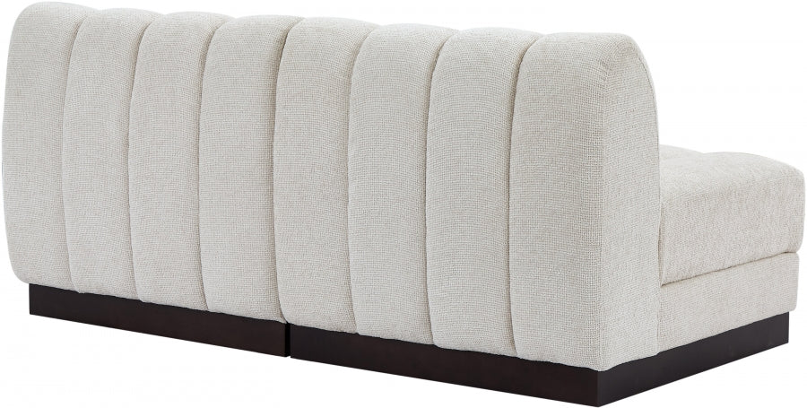 Quinn Chenille Fabric Two-Seather Armless Sofa