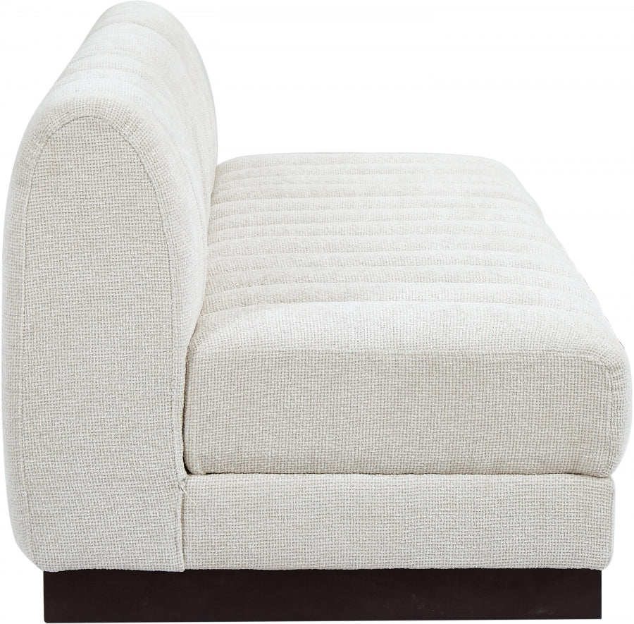 Quinn Chenille Fabric Three-Seater Armless Sofa