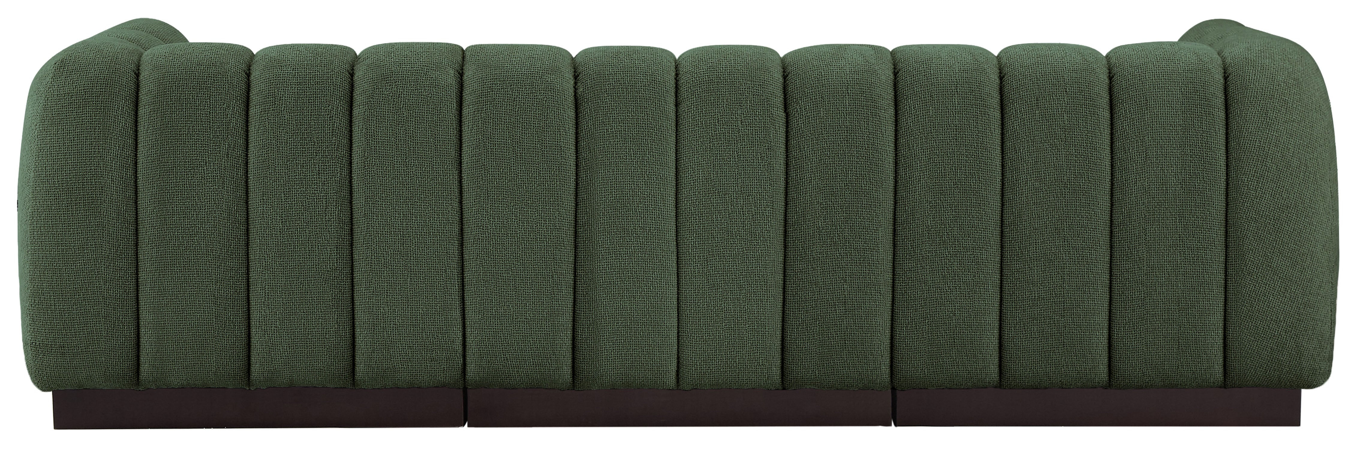 Quinn Chenille Fabric Three-Seater Sofa with Armrest