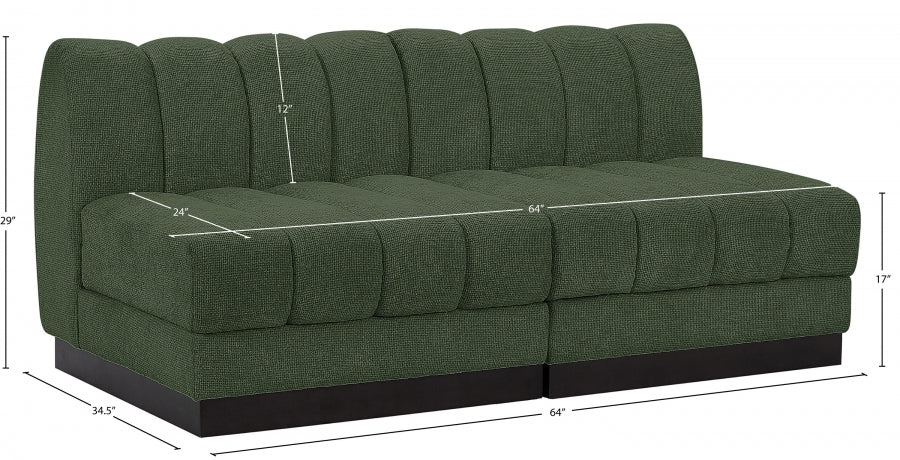 Quinn Chenille Fabric Two-Seather Armless Sofa