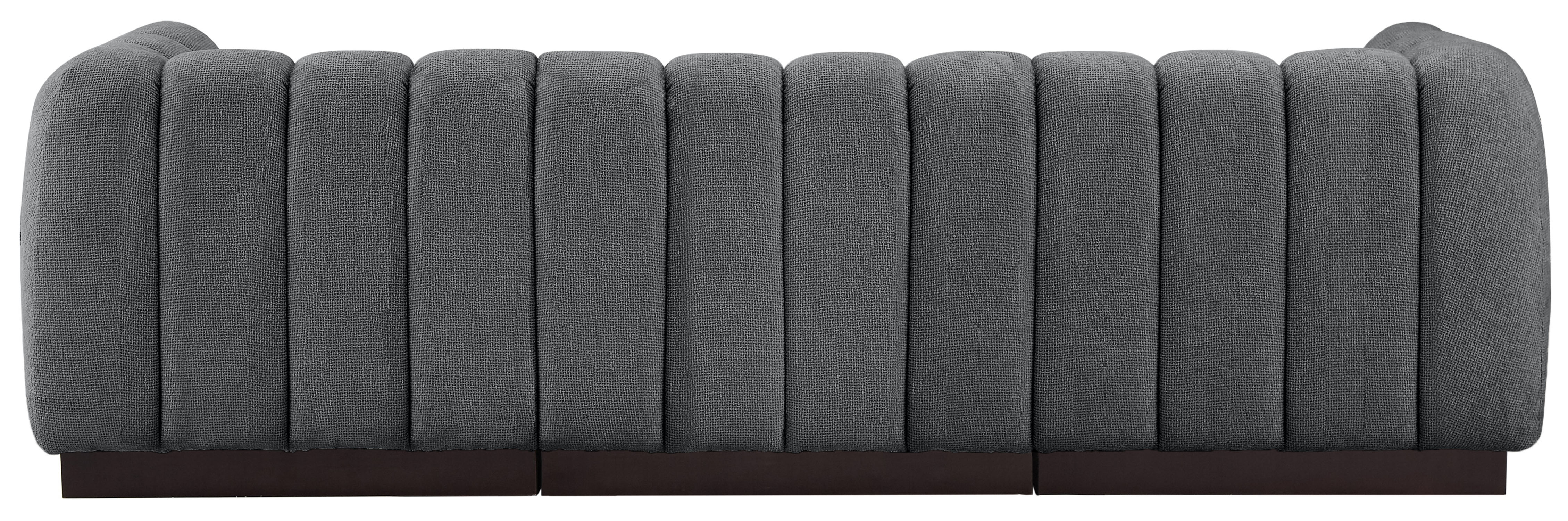 Quinn Chenille Fabric Three-Seater Sofa with Armrest