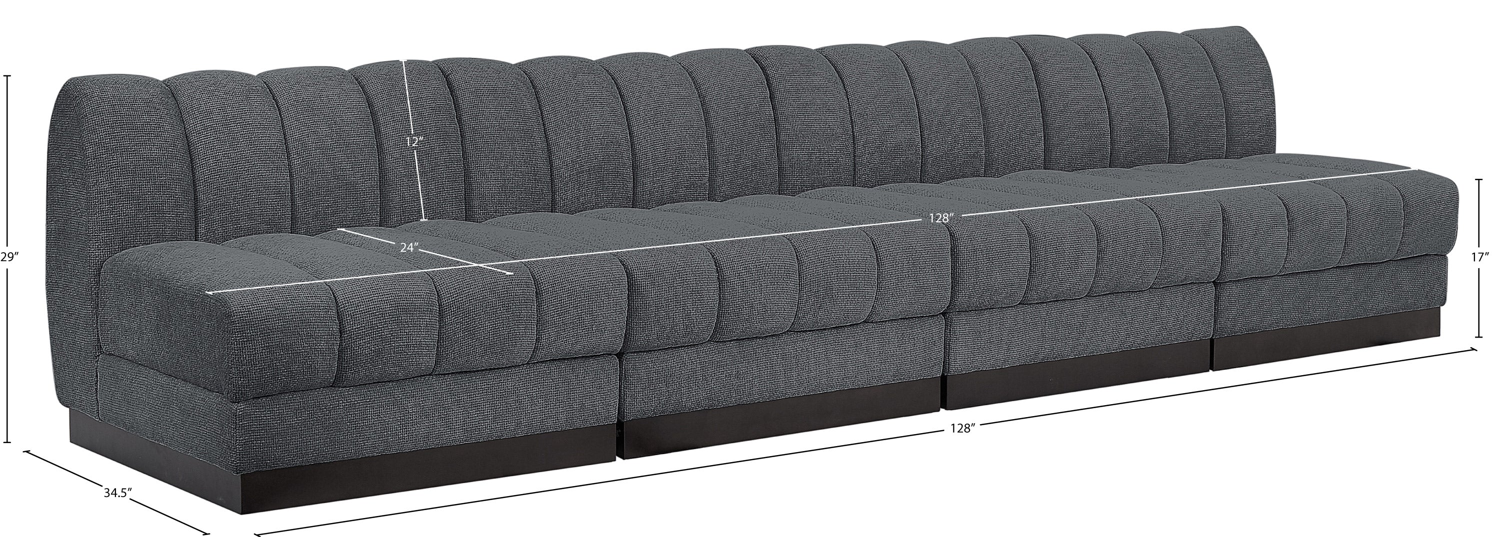 Quinn Chenille Fabric Armless Sofa