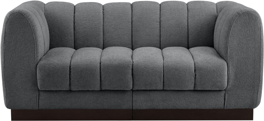 Quinn Chenille Fabric Two-Seater Sofa with Armrest