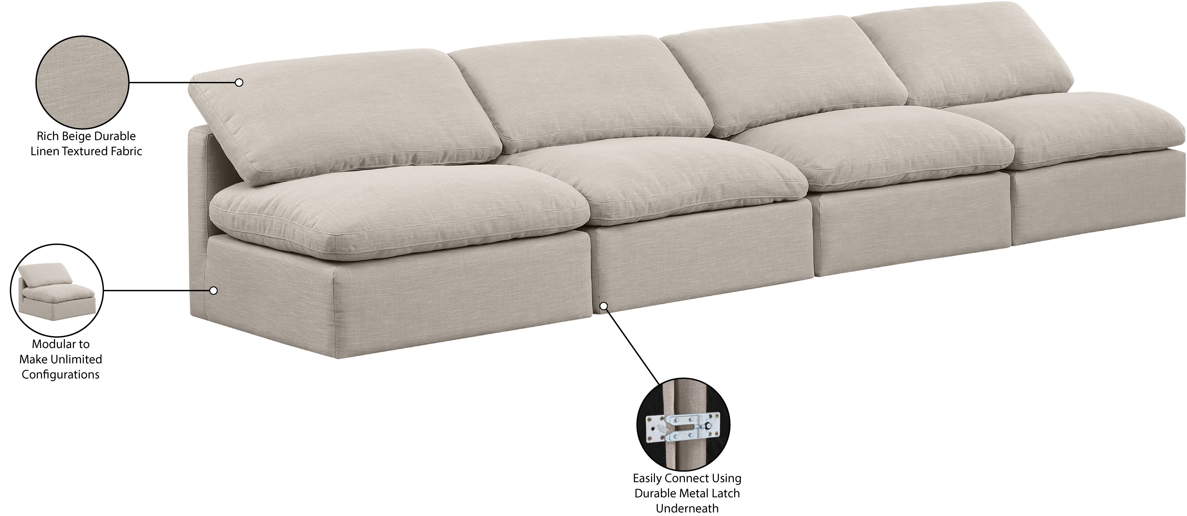 Indulge Linen Textured Fabric Sofa