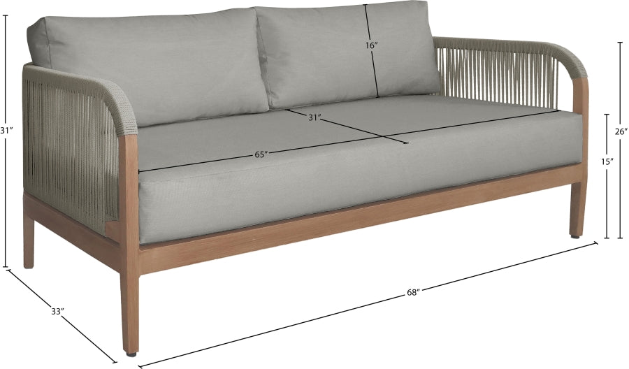 Maui Water Resistant Fabric Upholstered Outdoor Patio Loveseat