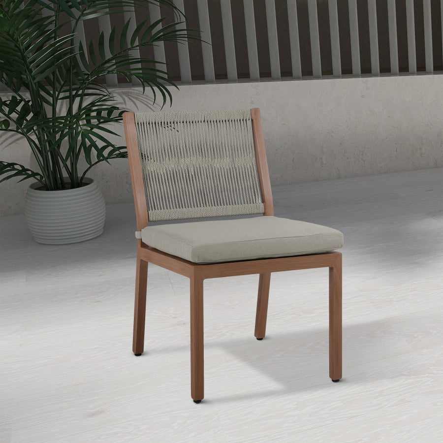 Maui Water Resistant Fabric Upholstered Outdoor Patio Dining Side Chair
