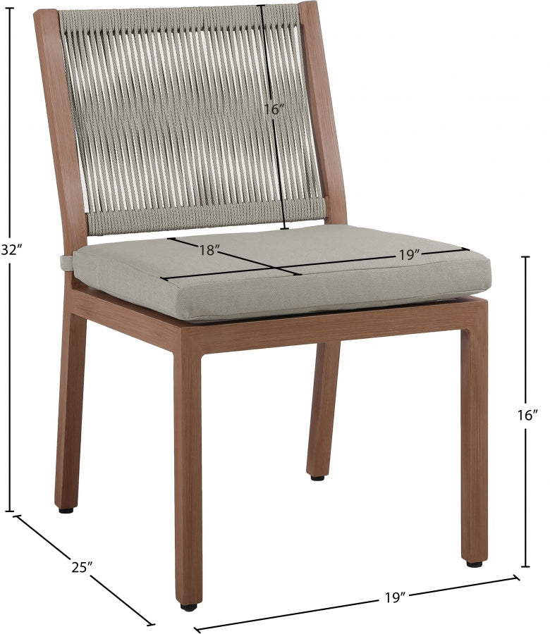 Maui Water Resistant Fabric Upholstered Outdoor Patio Dining Side Chair