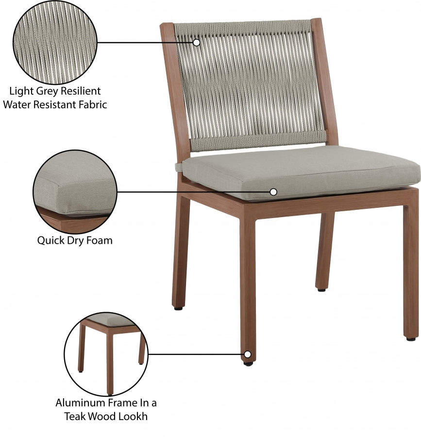 Maui Water Resistant Fabric Upholstered Outdoor Patio Dining Side Chair