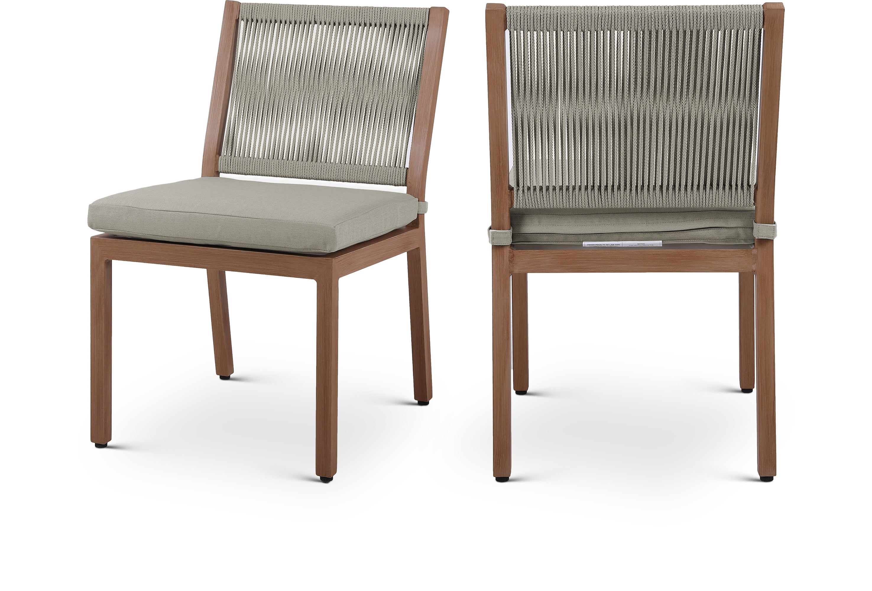 Maui Water Resistant Fabric Upholstered Outdoor Patio Dining Side Chair