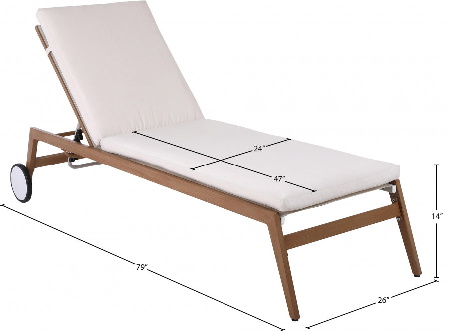 Maui Water Resistant Fabric Upholstered Outdoor Patio Lounger