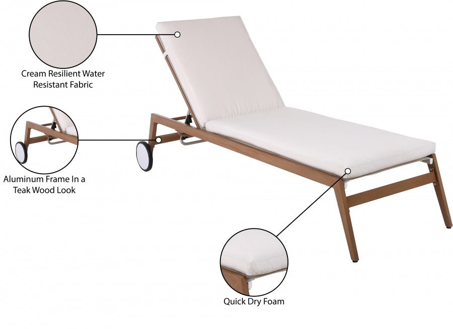 Maui Water Resistant Fabric Upholstered Outdoor Patio Lounger