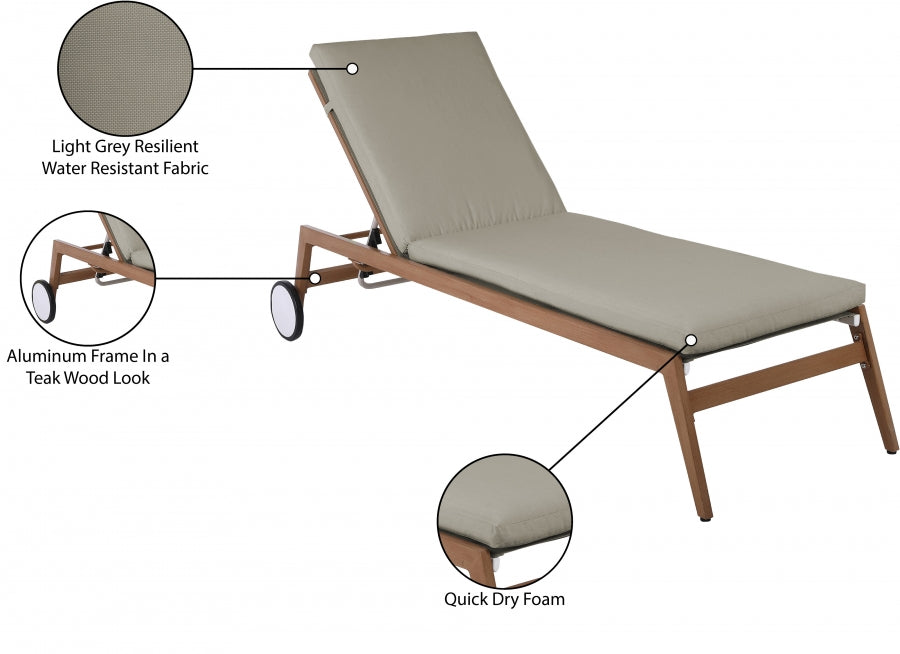 Maui Water Resistant Fabric Upholstered Outdoor Patio Lounger