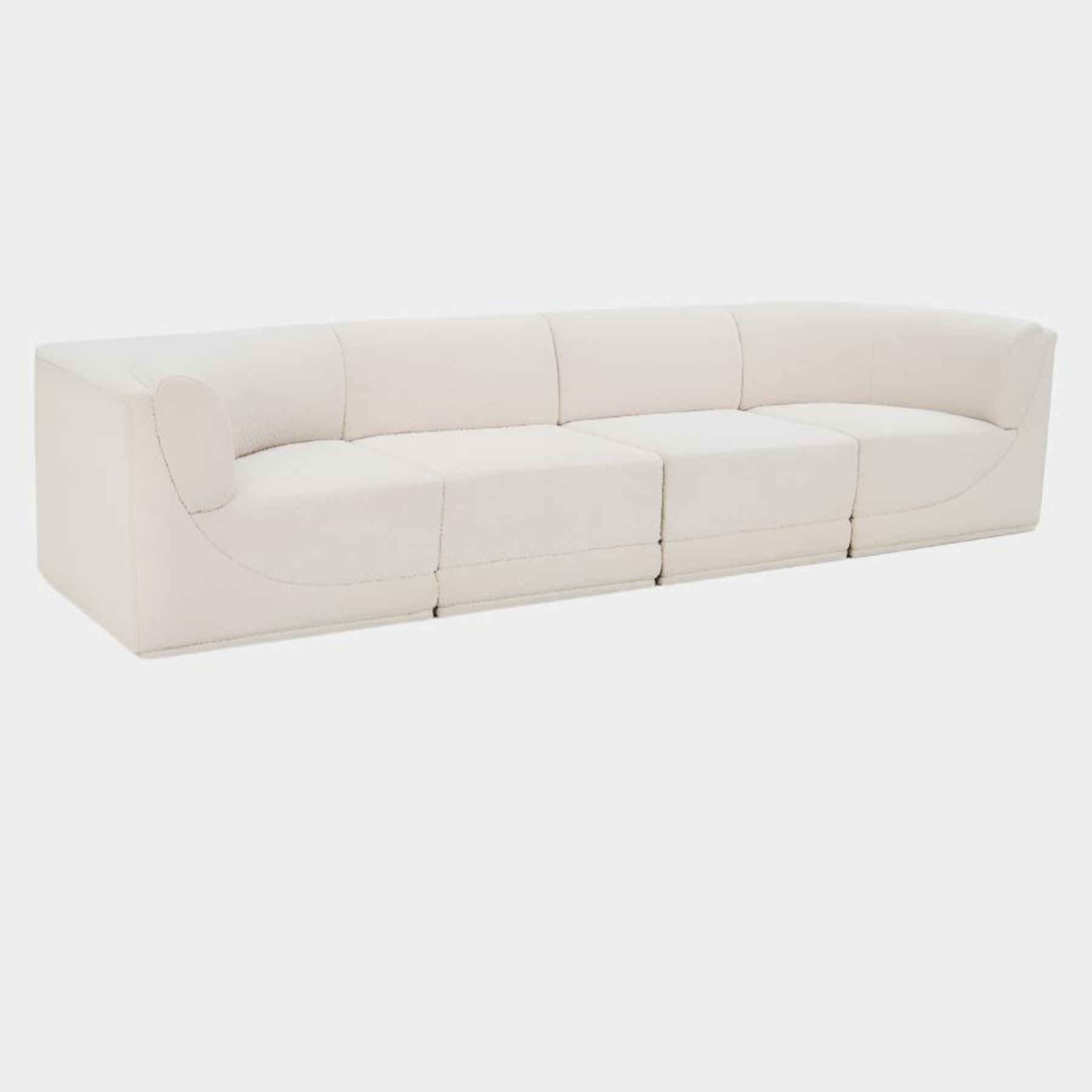 Ollie Boucle Fabric Sofa with Armrest