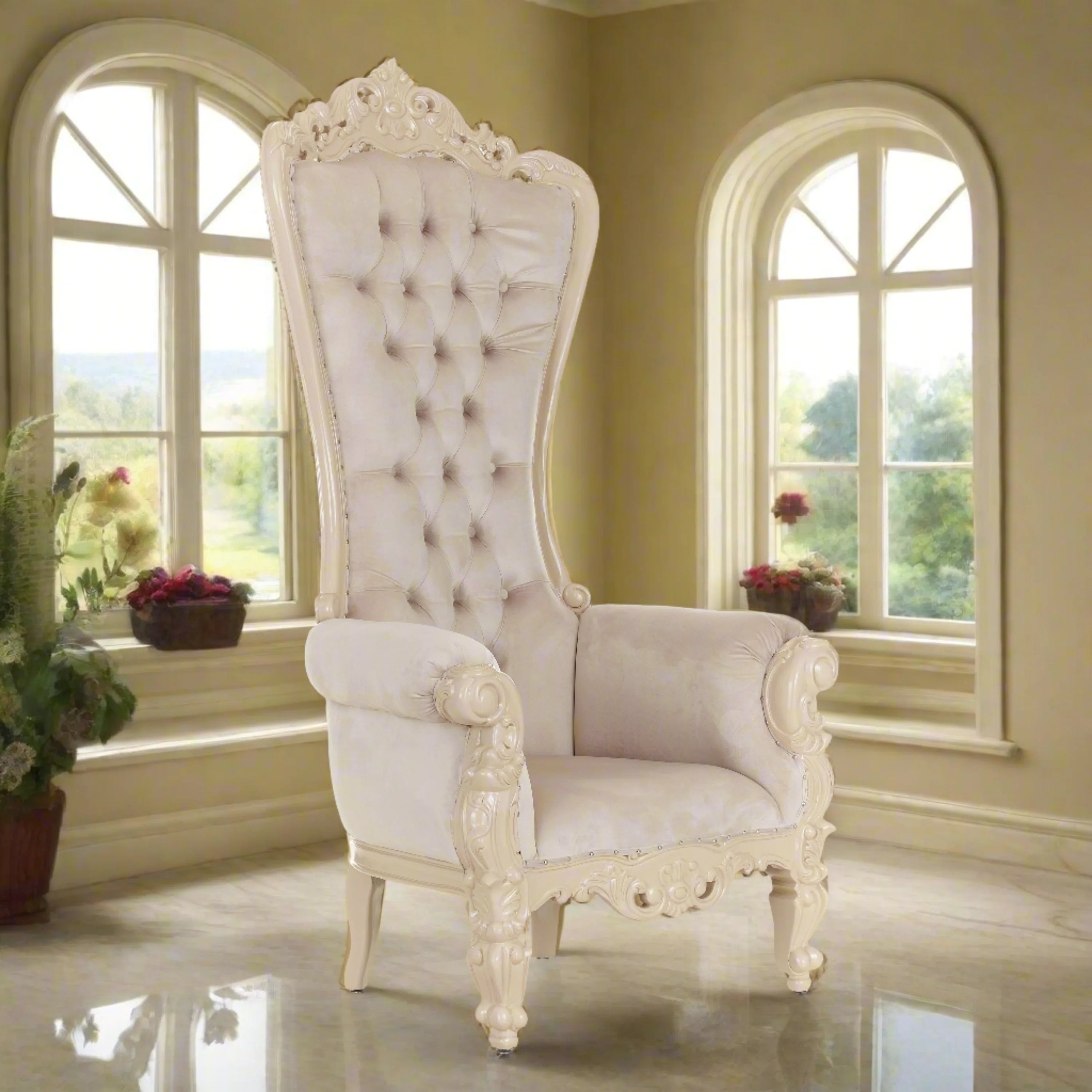 Chloe Throne Chair - Velvet