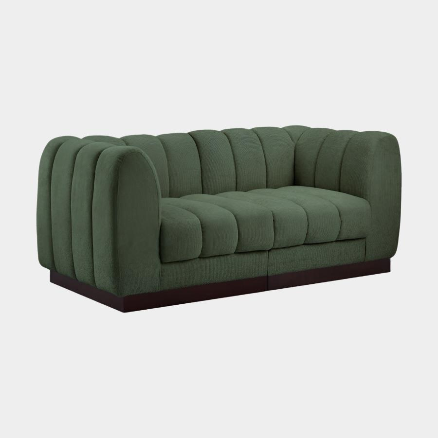 Quinn Chenille Fabric Two-Seater Sofa with Armrest