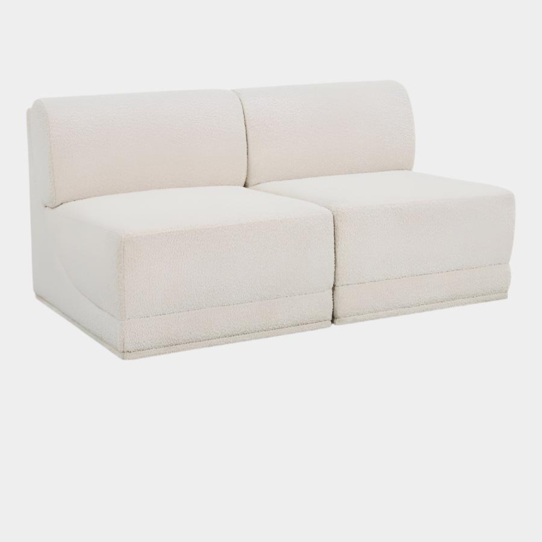 Ollie Boucle Fabric Armless Two-Seater Sofa