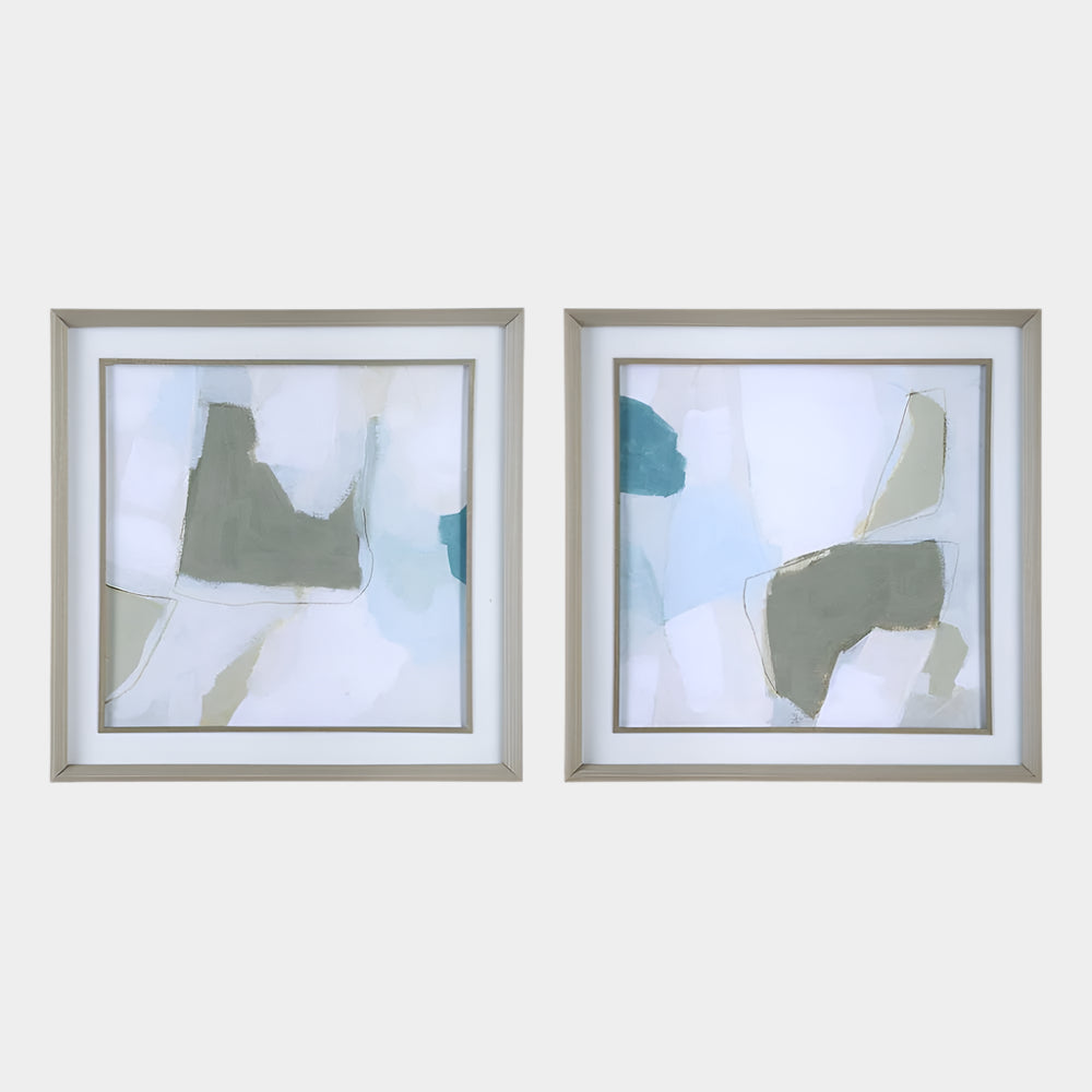 Mist Shapes Framed Prints, S/2