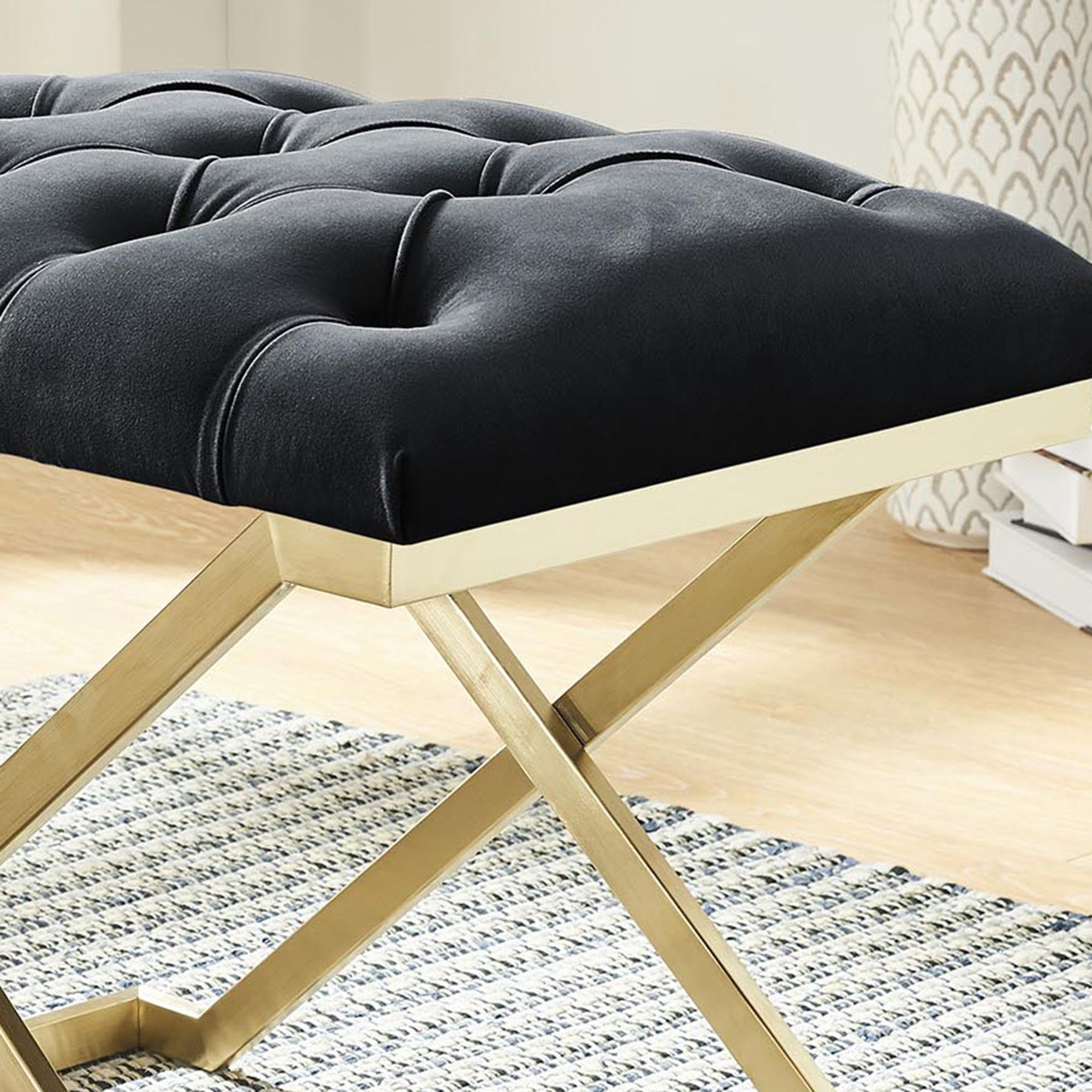 Rada Bench in Black and Gold