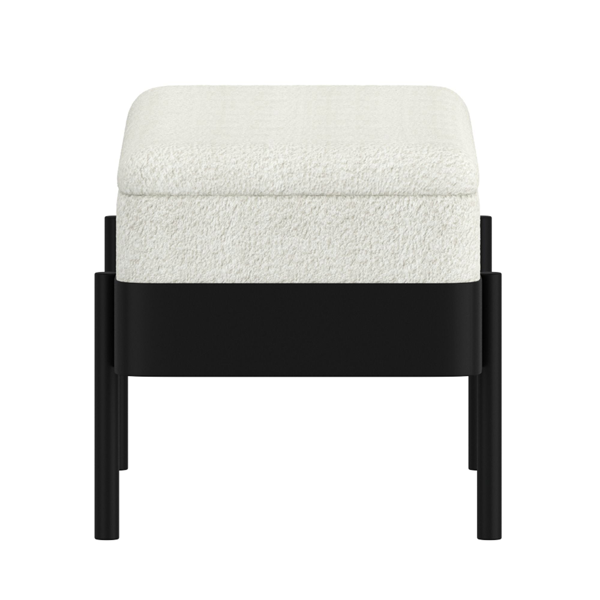 Odell Storage Bench in Ivory & Black