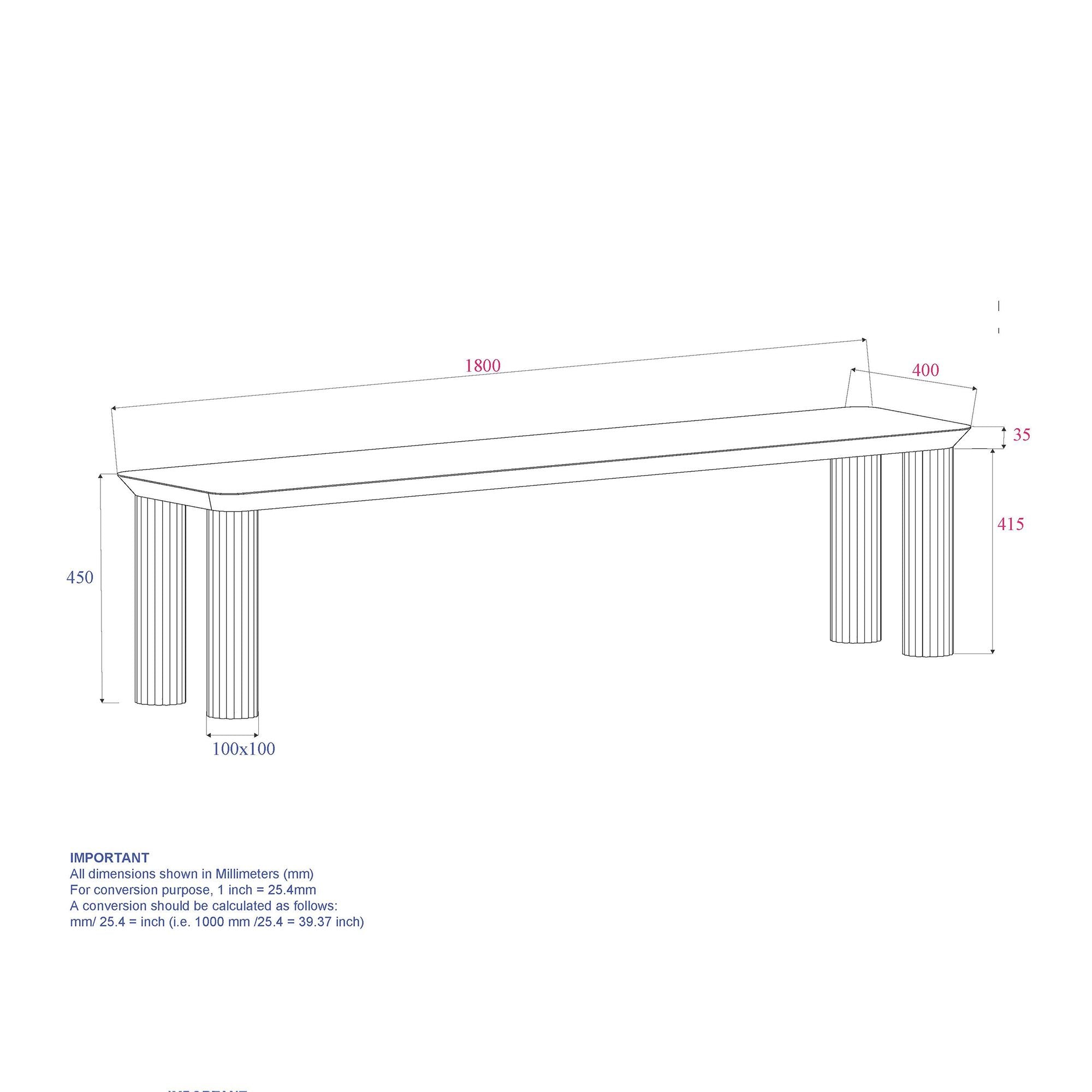 Sangra 71" Bench in Natural