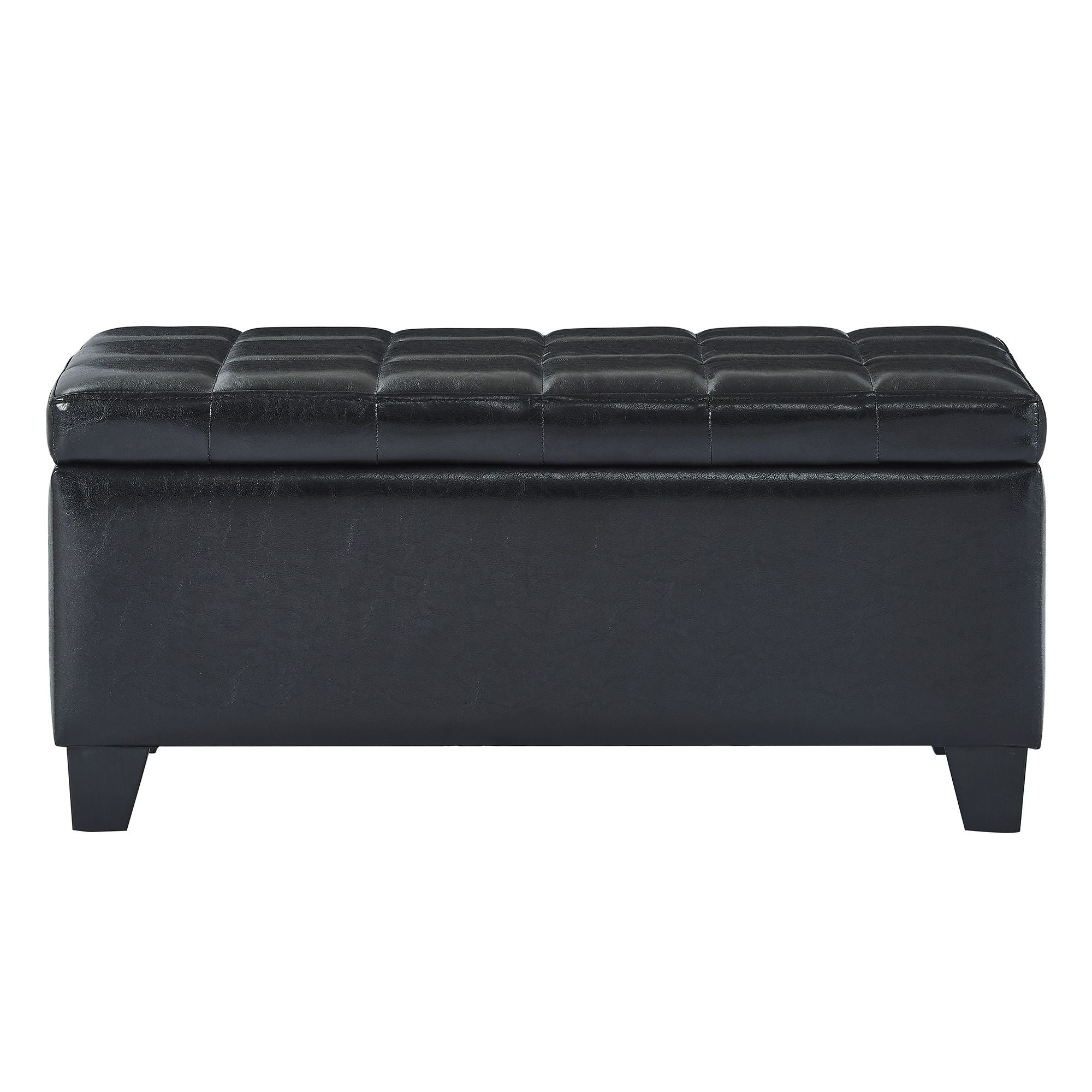 Winston Rectangular Storage Ottoman Bench in Black