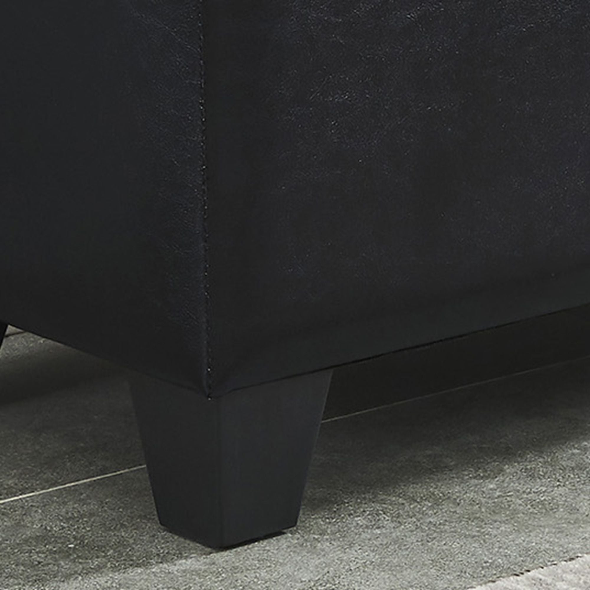 Winston Rectangular Storage Ottoman Bench in Black