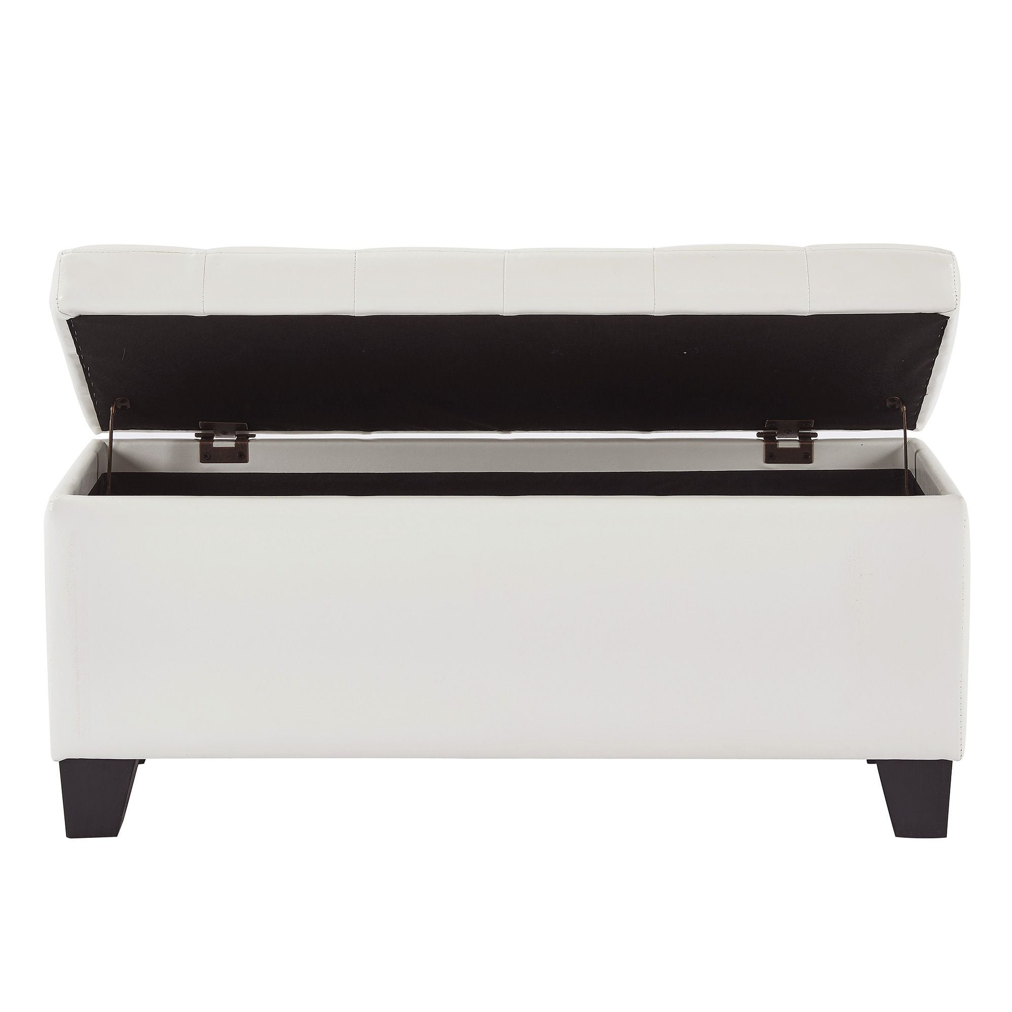 Winston Rectangular Storage Ottoman Bench in White