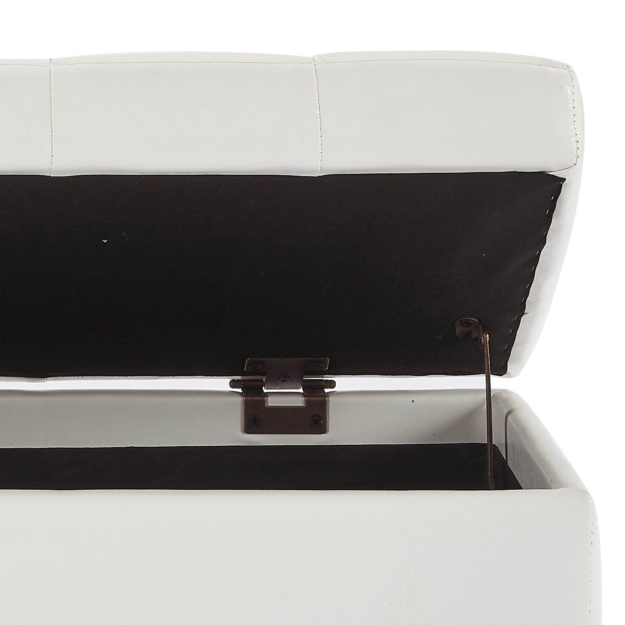 Winston Rectangular Storage Ottoman Bench in White