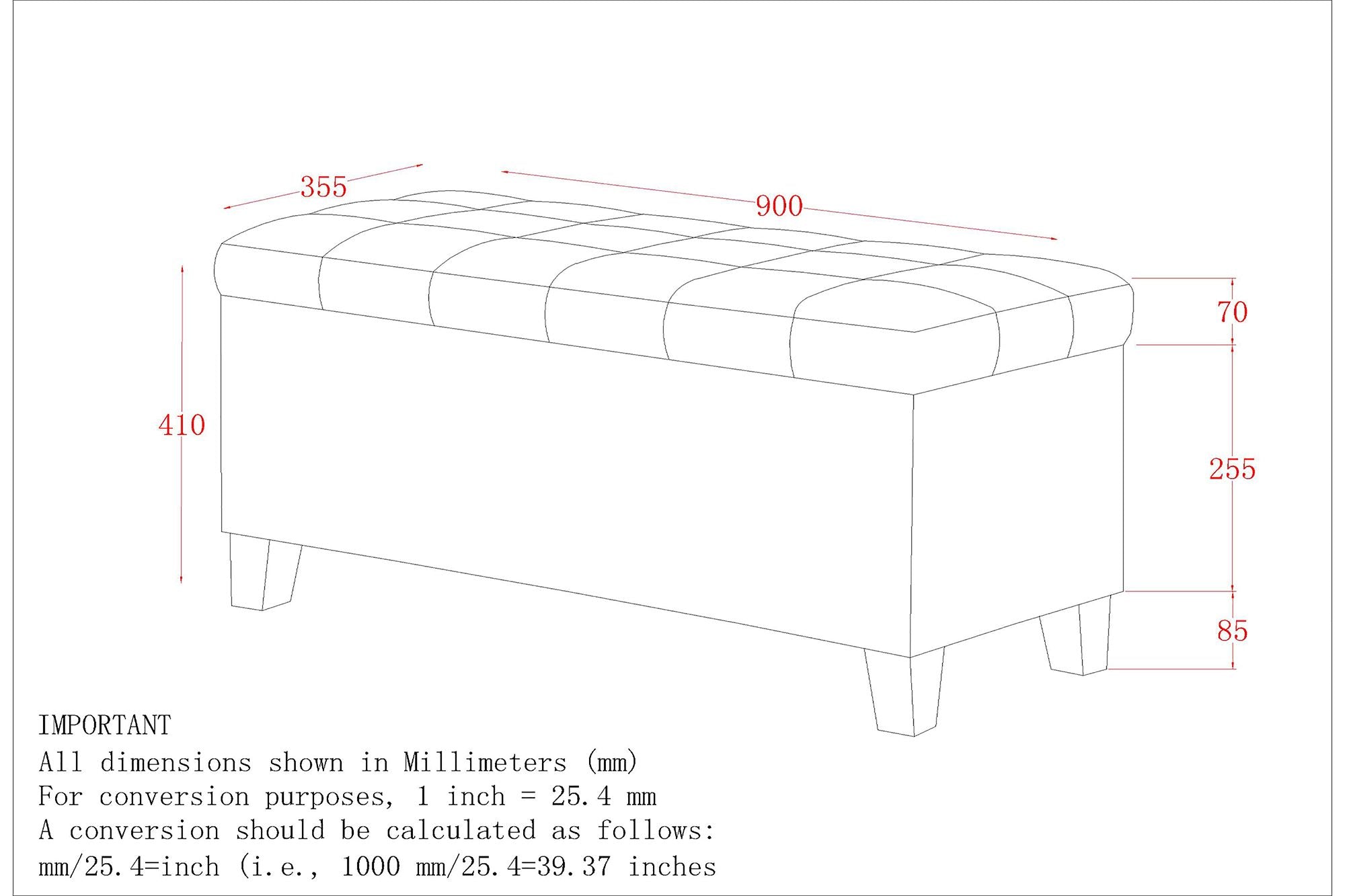 Winston Rectangular Storage Ottoman Bench in White