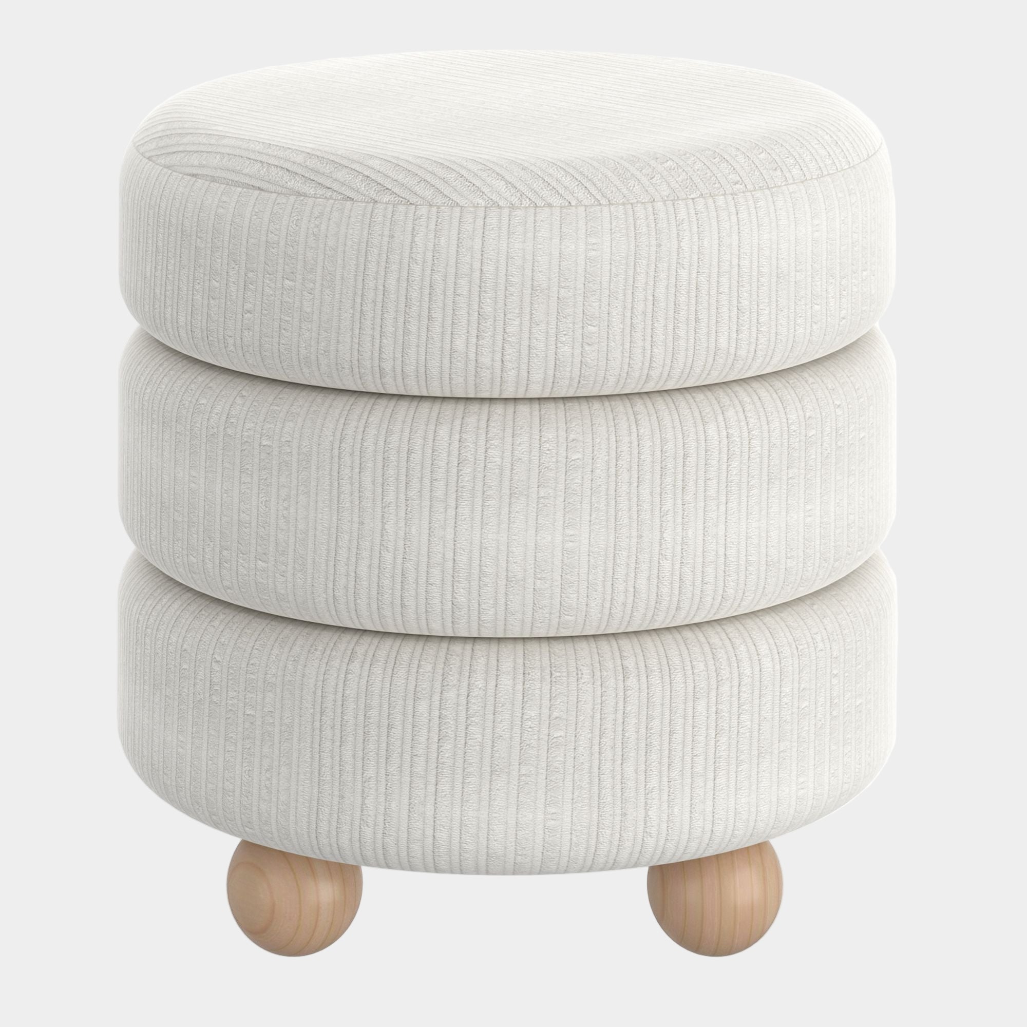 Willo Round Ottoman in Ivory
