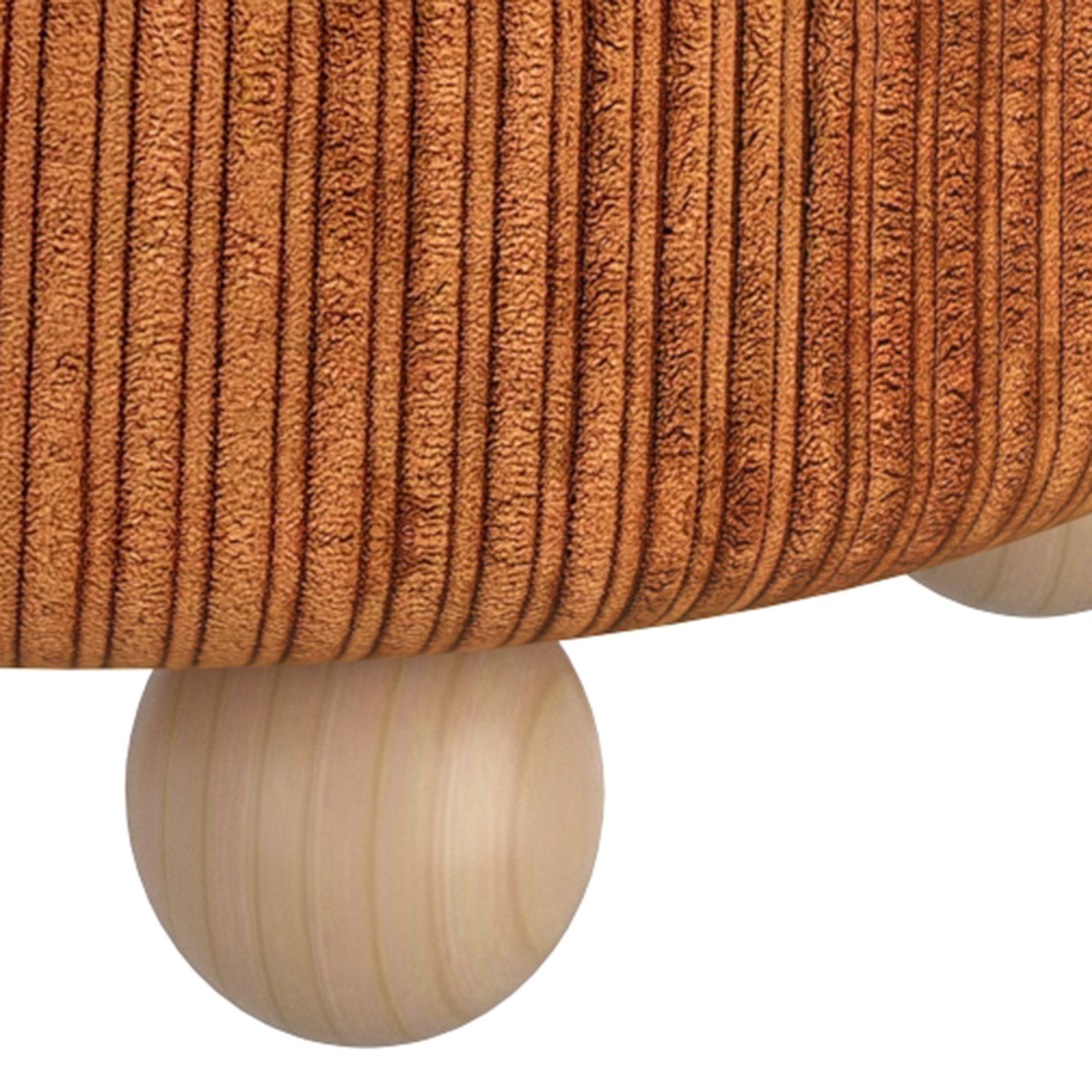 Willo Round Ottoman in Rust Brown