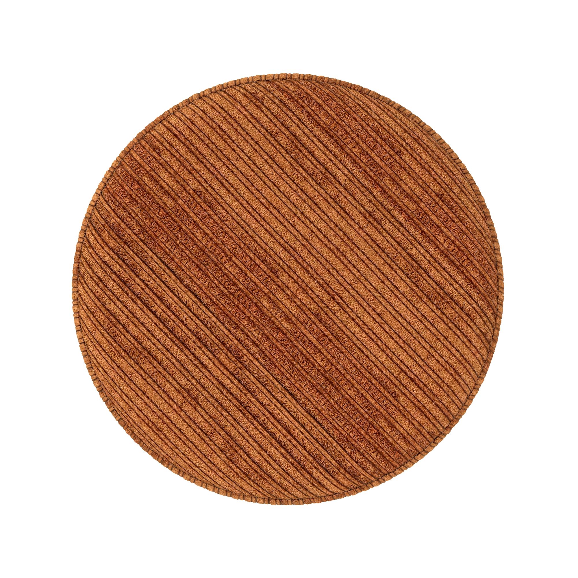 Willo Round Ottoman in Rust Brown